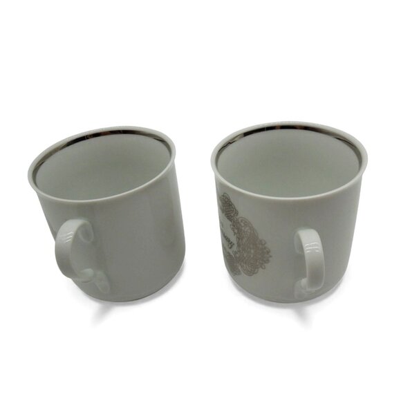 House of GOEBEL Silver Anniversary Audrey Walters Porcelain Mug Set 1970s VTG - Picture 3 of 10